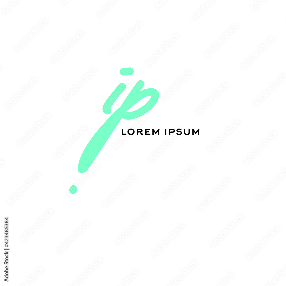 Initial ip beauty monogram and elegant logo design
