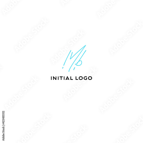 Initial Mb beauty monogram and elegant logo design