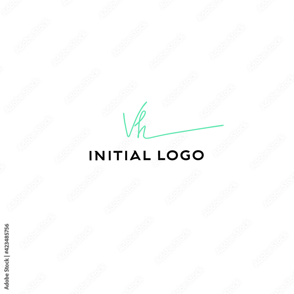 Initial vh beauty monogram and elegant logo design Initial vh beauty monogram and elegant logo design