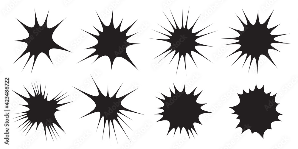 Burst set. Star collection. Splash design elements. Blast objects. Sale banners. Bangs set. Vector illustration Burst set. Star collection. Splash design elements. Blast objects. Sale banners. Bangs set. Vector illustration