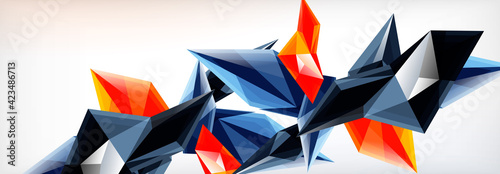 Vector 3d triangles and pyramids abstract background for business or technology presentations, internet posters or web brochure covers