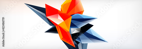 Vector 3d triangles and pyramids abstract background for business or technology presentations, internet posters or web brochure covers