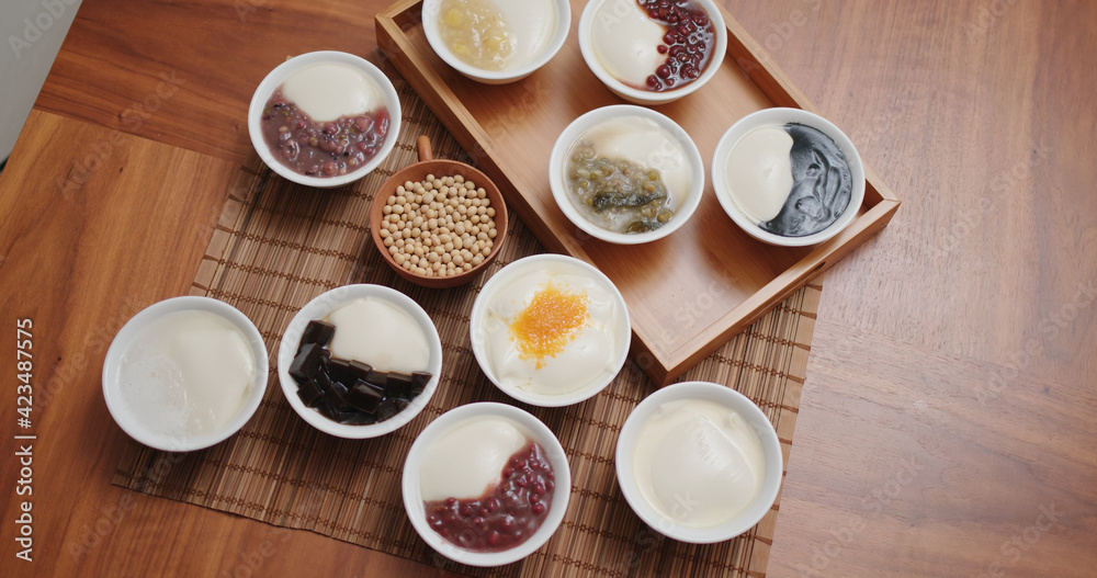 Chinese style dessert on tofu puddling Chinese style dessert on tofu puddling