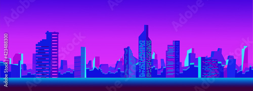 Banner futuristic business tower in the city landscape , illustration picture.