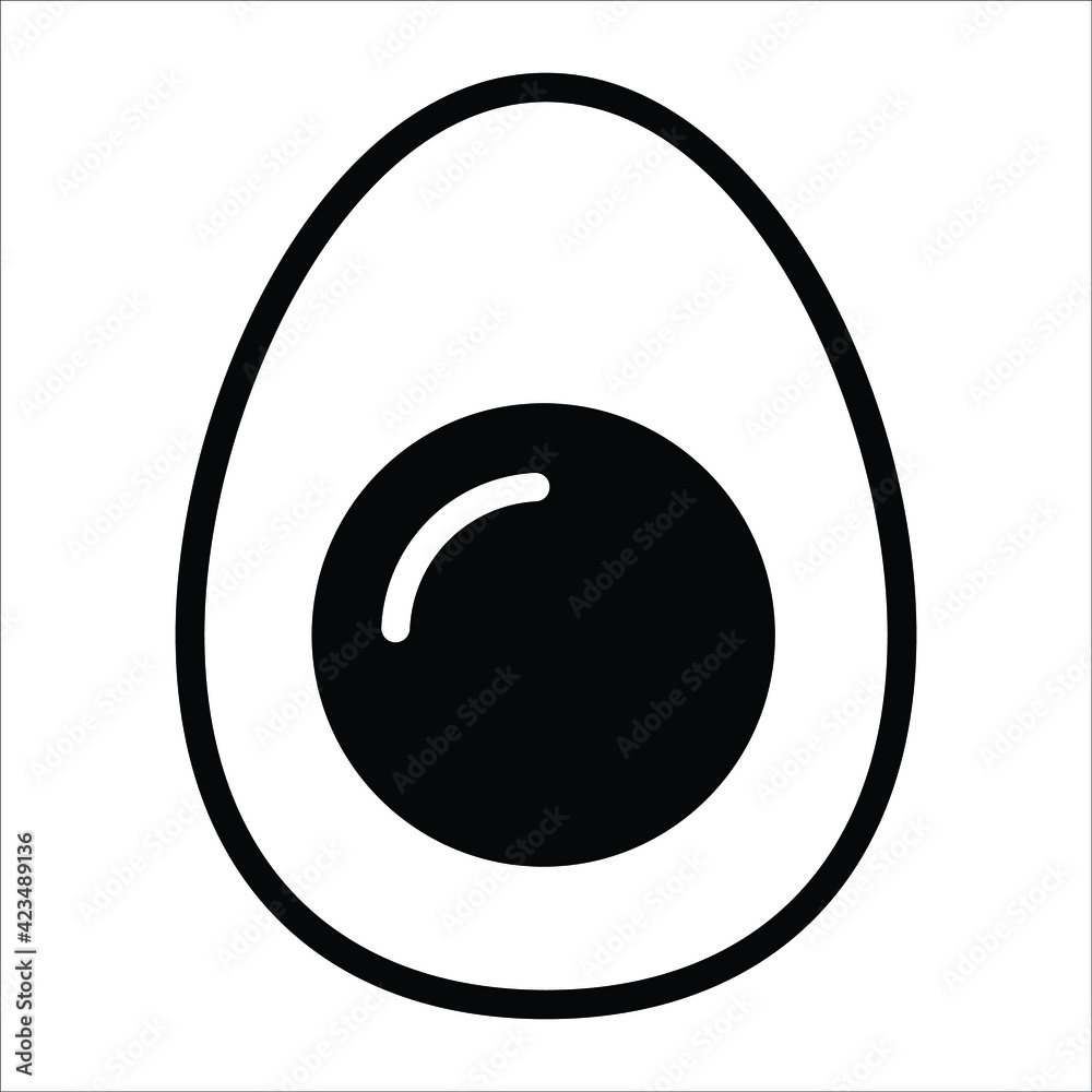 Sliced boiled egg flat line icon Sliced boiled egg flat line icon