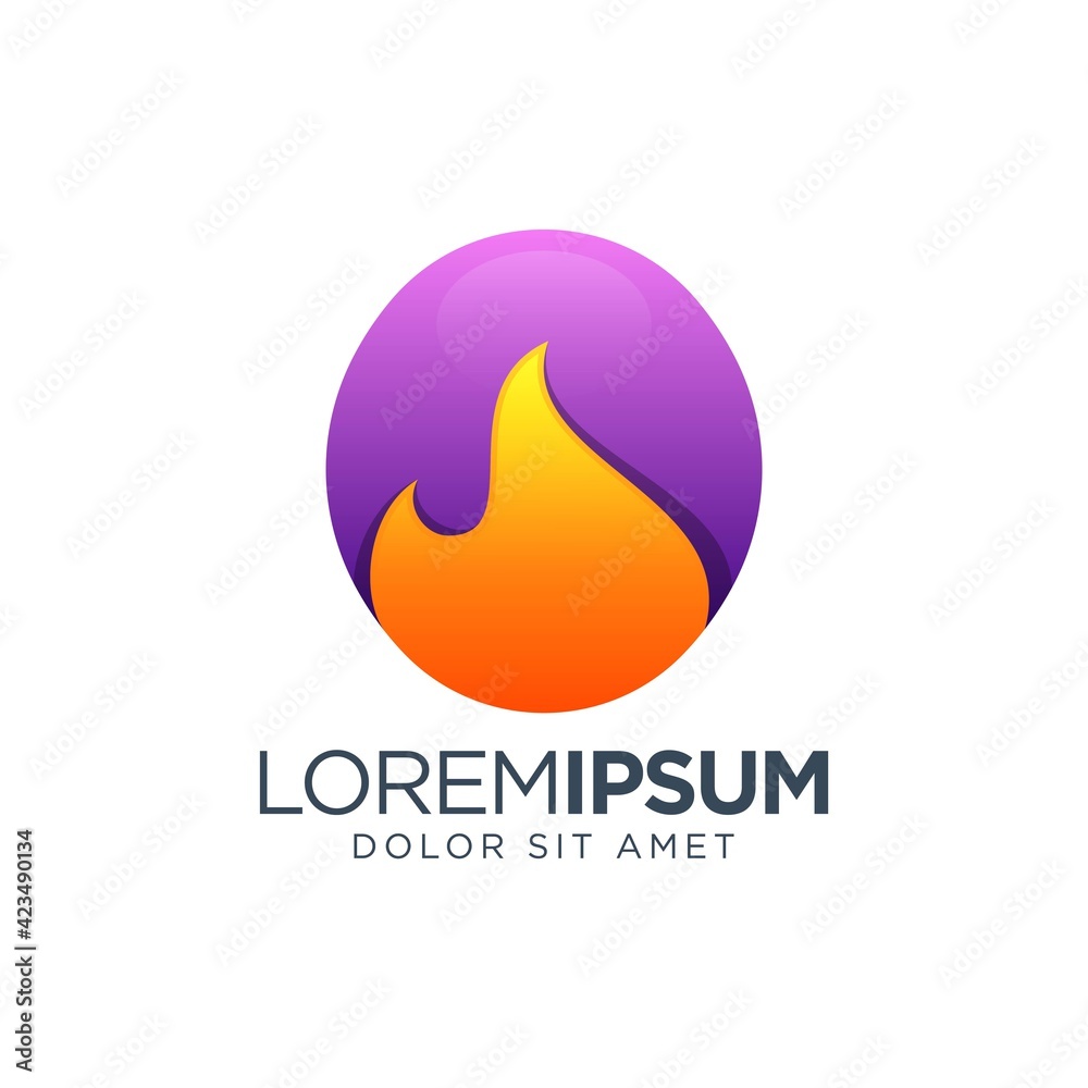 Flame Fire Gradient Logo Design Flame Fire Gradient Logo Design
