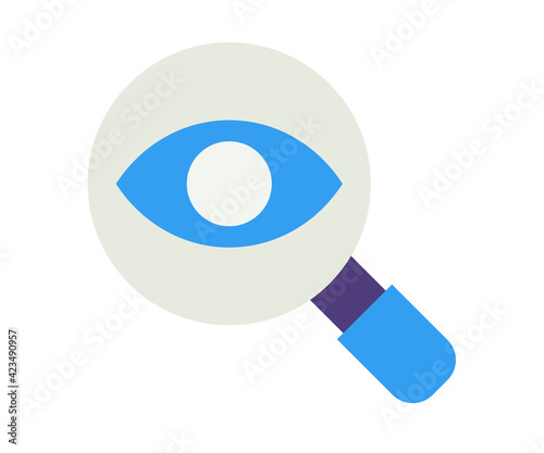 find searching eye single isolated icon with flat style