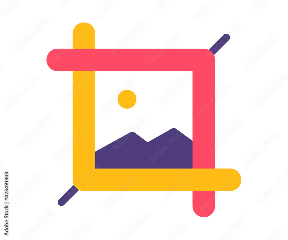 crop edit resize single isolated icon with flat style