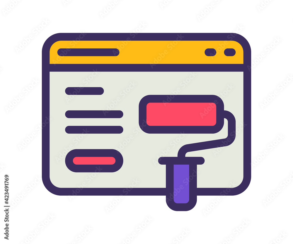landing page design single isolated icon with filled line and outline flat style landing page design single isolated icon with filled line and outline flat style