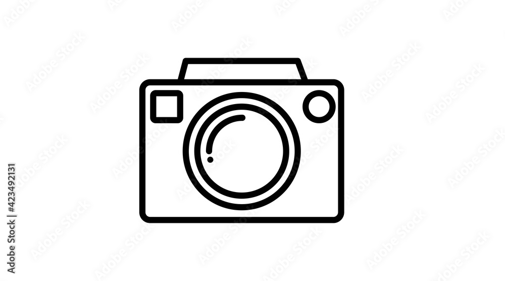 Camera Icon. Vector isolated black and white illustration of a camera Camera Icon. Vector isolated black and white illustration of a camera