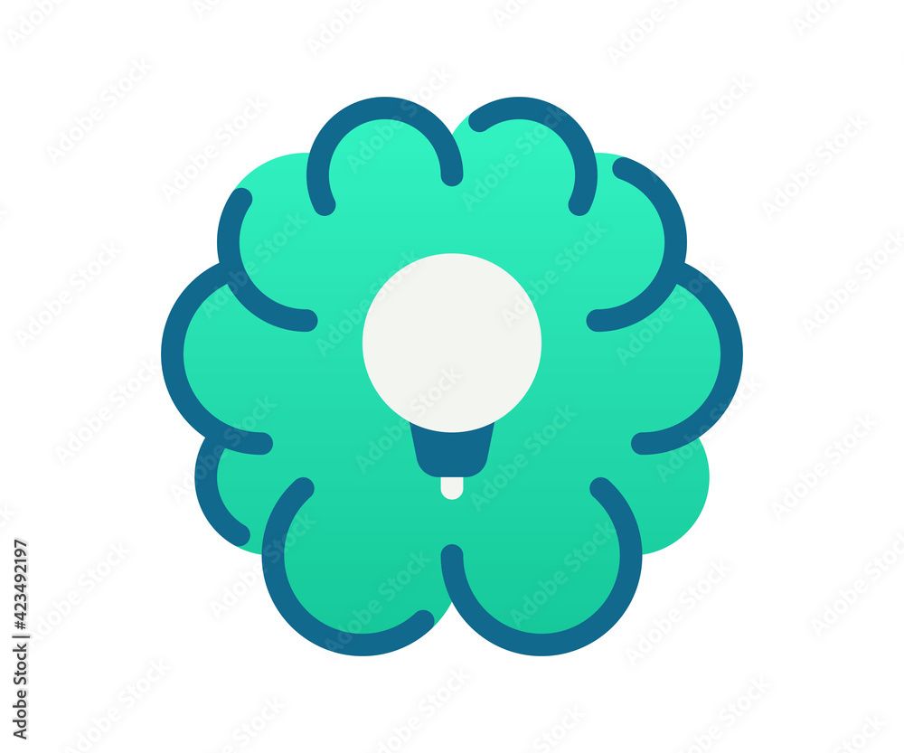 brain idea bulb single isolated icon with gradient style brain idea bulb single isolated icon with gradient style
