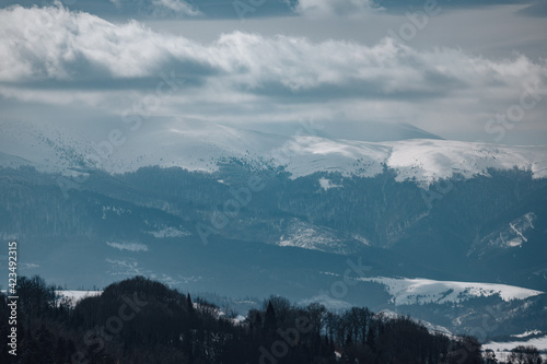 Beautiful Snowy peaks of Carpathians © Ihor