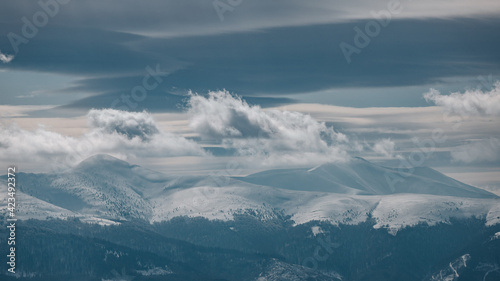 Beautiful Snowy peaks of Carpathians