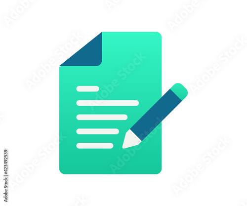 document create write single isolated icon with gradient style