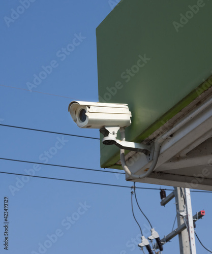 Video Surveillance Camera on building.
