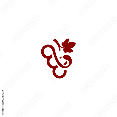 Grape logo design template. Wine, vineyard, elegant, modern vector illustration