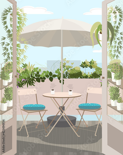 Balcony, Spain - Vector Design