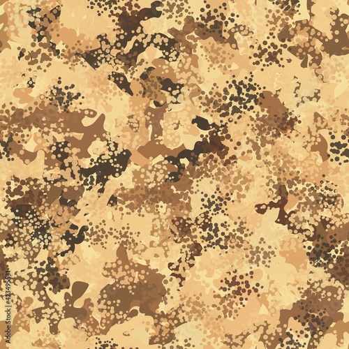Desert Seamless Camo Graphic Print. Autumn Camouflage Seamless Pattern