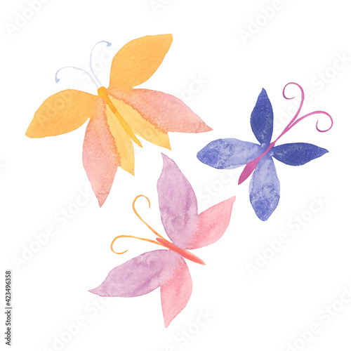 Illustration with butterflies. Designed for logo  symbol  icon  postcard.