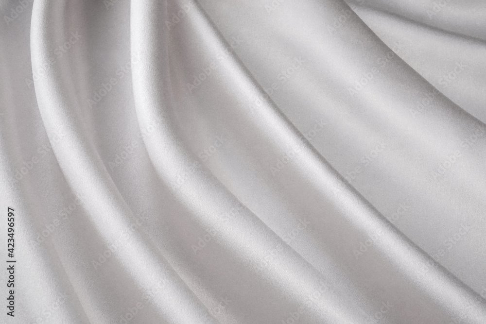 Fototapeta premium シルクのドレープ 白