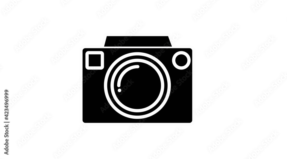 Camera Icon. Vector isolated black and white illustration of a camera Camera Icon. Vector isolated black and white illustration of a camera