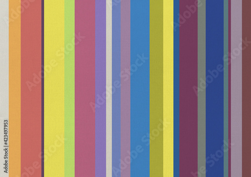 Cotton fabric texture printed with colorful stripes.