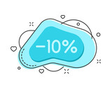 10 percent color bubble shape discount with decorations isolated on white background. Business discount stickers for shops and promo advertising