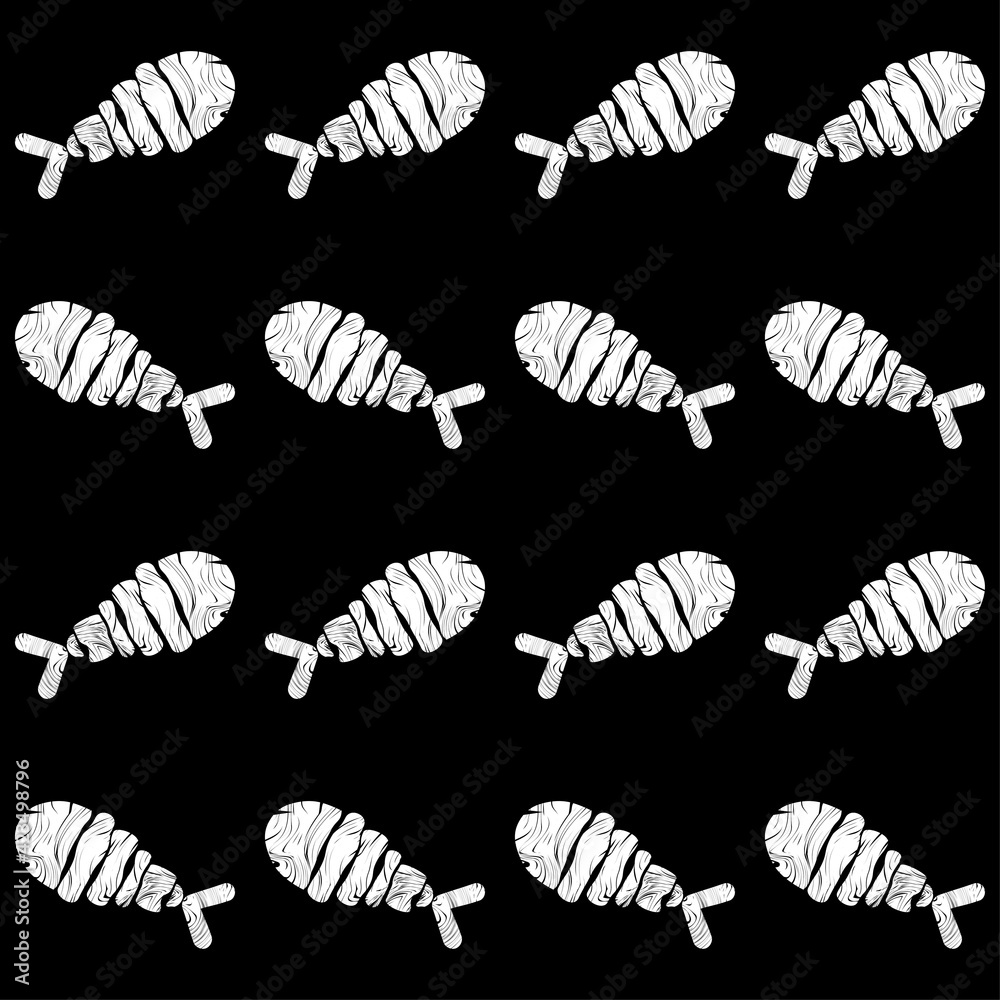 Decorative fish in the sea. Marine life. Seamless pattern. Vector illustration for web design or print.