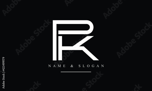 PK, KP, P, K abstract letters logo monogram