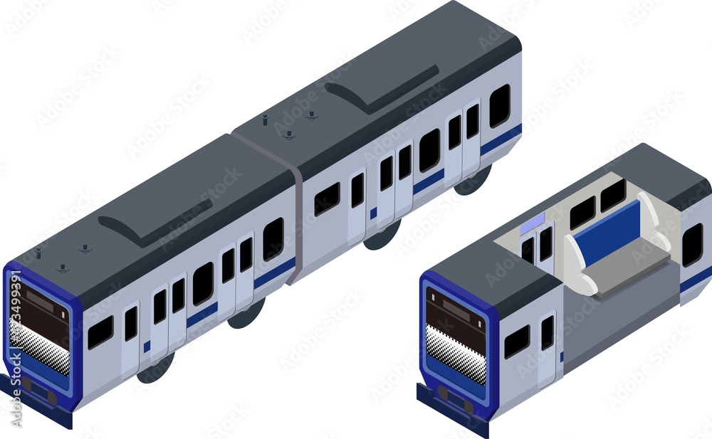 電車 JR横須賀線 アイソメトリック 電車 JR横須賀線 アイソメトリック