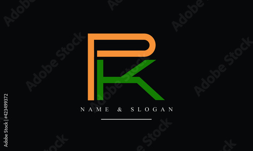 PK, KP, P, K abstract letters logo monogram