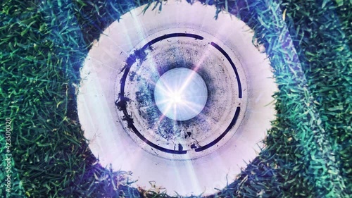 golf relax systems energy a stream of luminous particles, a cycle of a stream of luminous particles. light effects moving and flexible lines in abstract style profit energy meditation