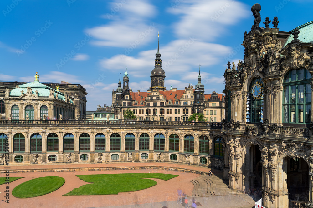 Fragment of the Zwinger Palace and Building of the Old Masters Picture Gallery in Dresden, Germany