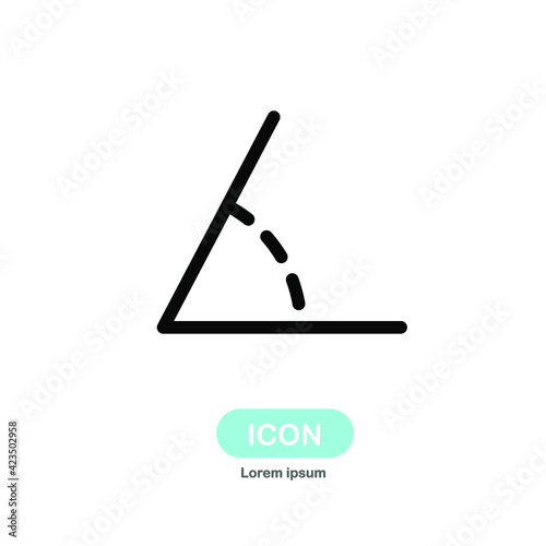 Angle icon vector isolated on white background.