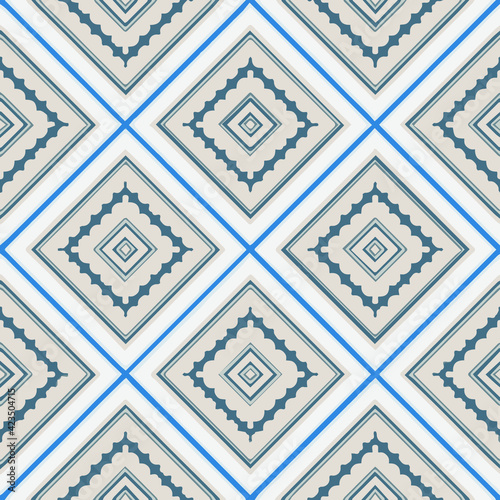  Geometric vector pattern with triangular elements. Seamless abstract ornament for wallpapers and backgrounds. 