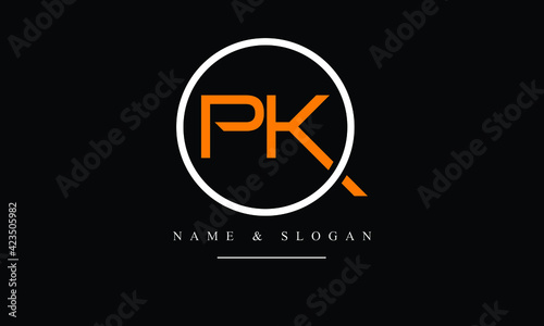 PK, KP, P, K abstract letters logo monogram