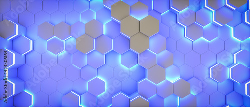 futuristic honeycomb background (3d rendering)