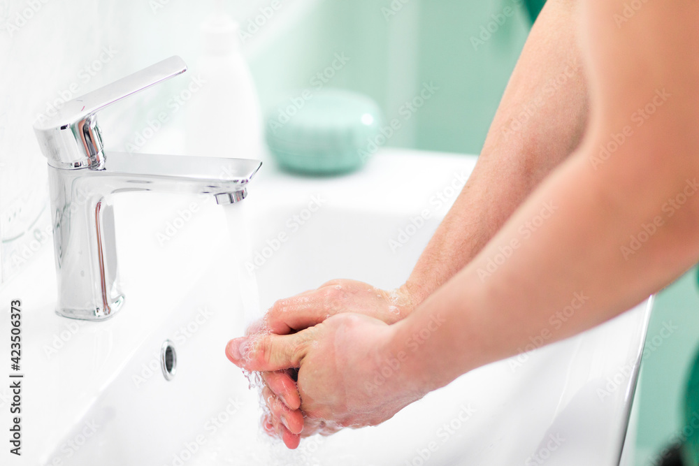 thorough hand washing with soap and water to prevent coronavirus - Image