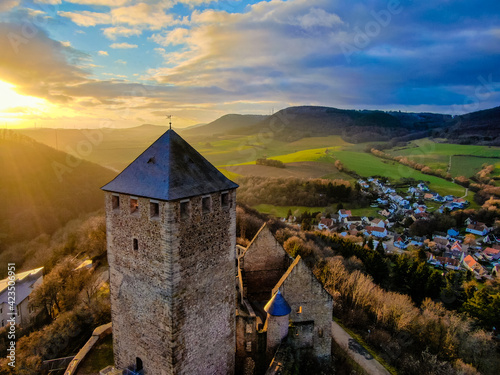 Lichtenberg Castle in the sunset photo