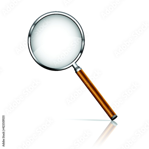 Magnifying glass. Loupe on white background. 3d