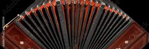 Bandoneon, argentine tango instrument, isolated with path