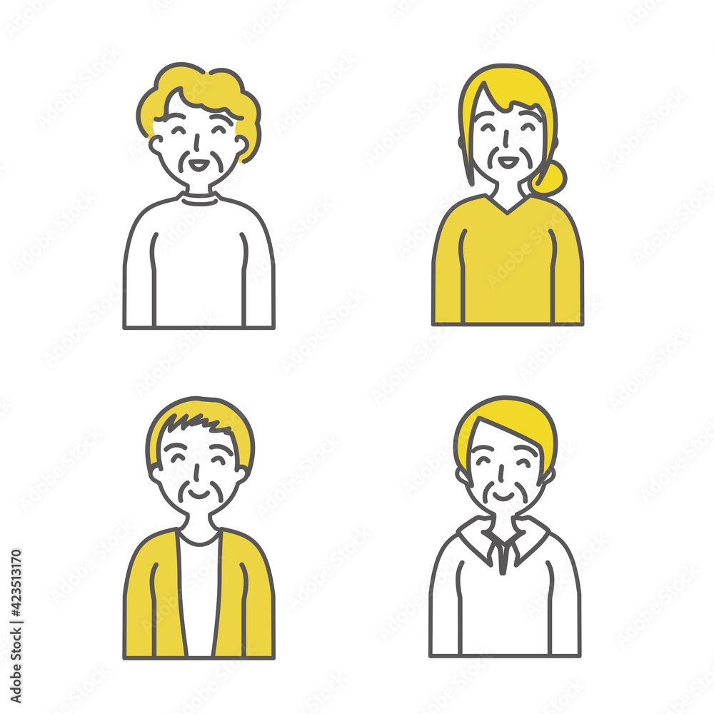 笑顔の女性　ベクター