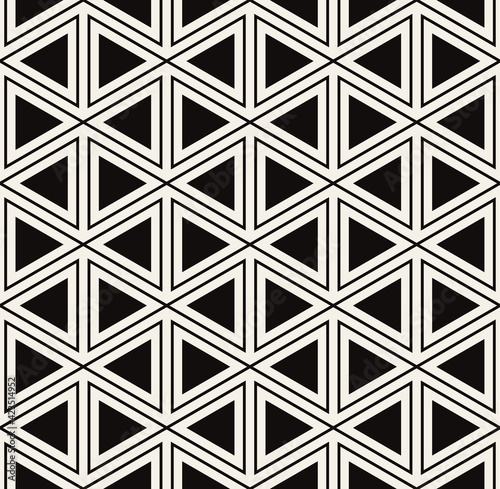 Vector seamless pattern. Modern stylish texture. Repeating geometric tiles with bold triangles. Linear monochrome print. Trendy thin graphic design. Can be used as swatch for illustrator.