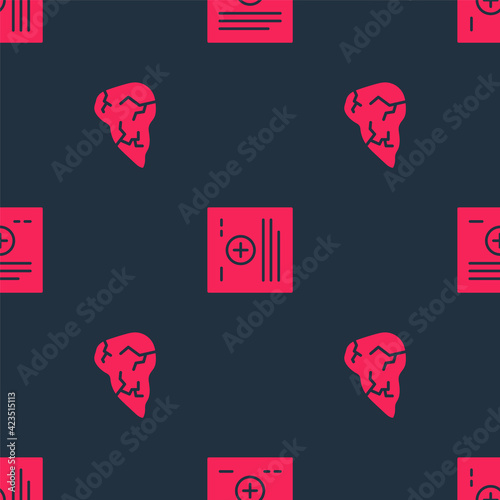 Set Hepatitis virus and Clinical record on seamless pattern. Vector