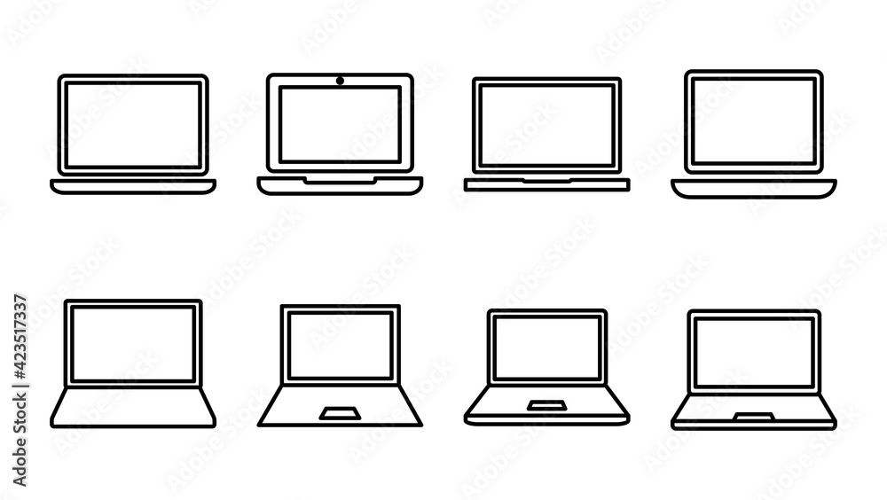 Laptop icon set. computer icon vector Laptop icon set. computer icon vector