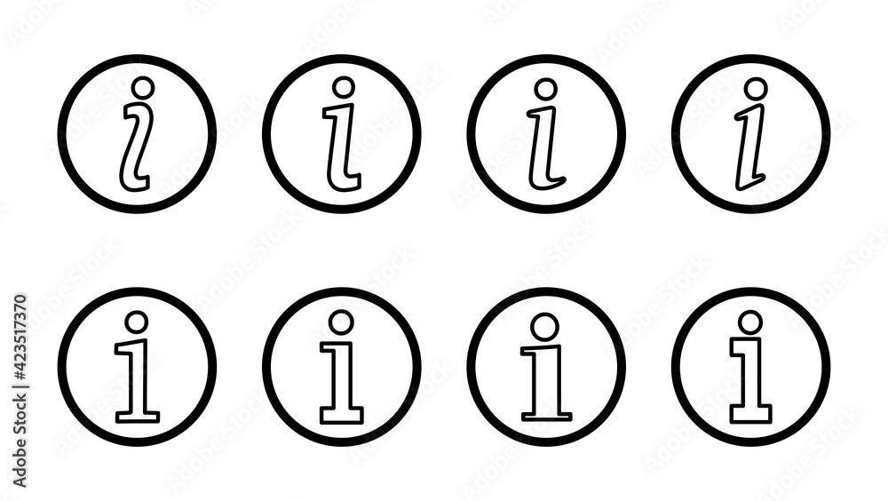 Info sign icon set. about us icon vector. Faq icon Info sign icon set. about us icon vector. Faq icon