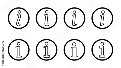 Info sign icon set. about us icon vector. Faq icon