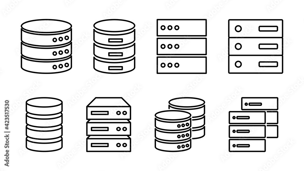 Database icon set. database vector icon Database icon set. database vector icon