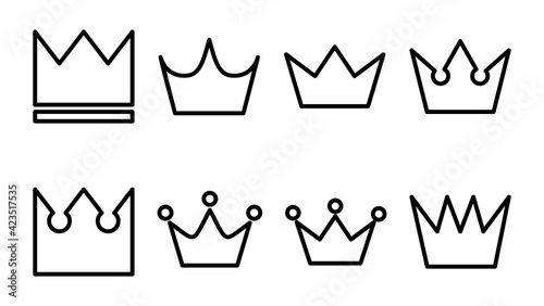 Crown icon set. crown vector icon