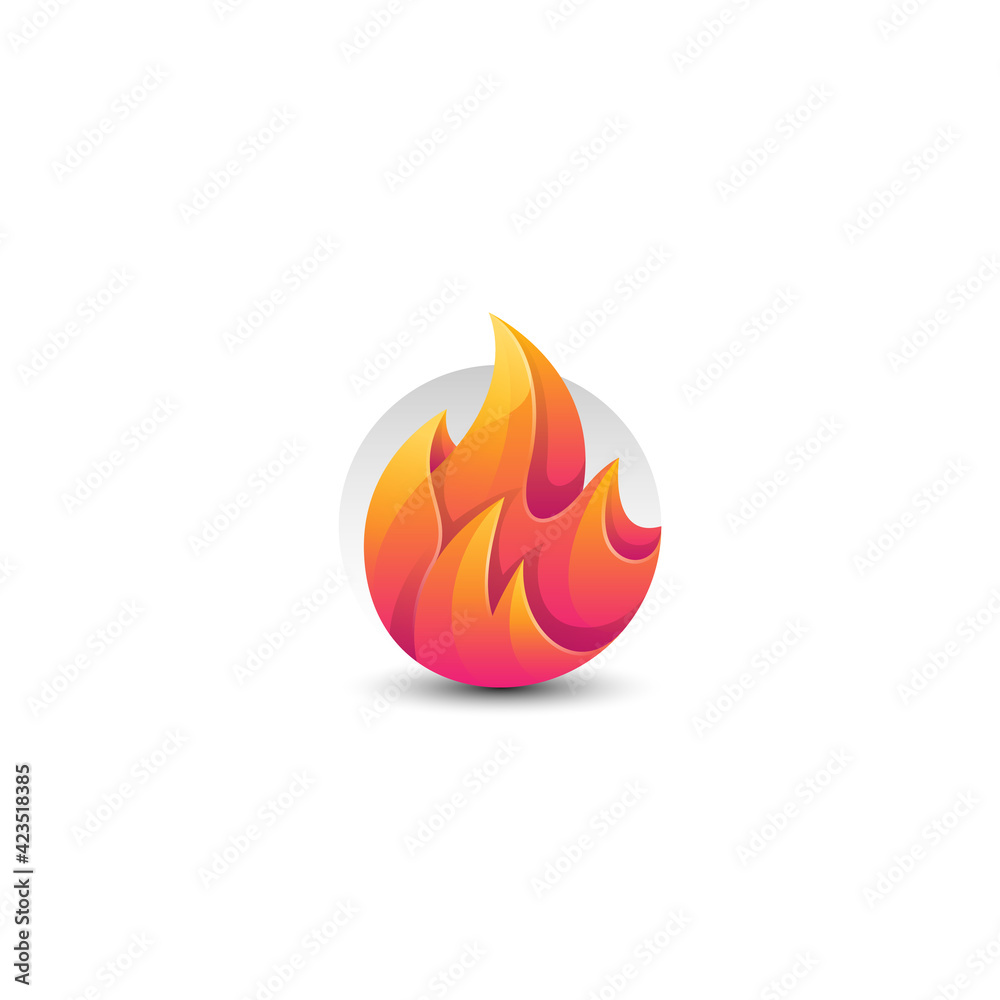 Abstract gradient flame logo template